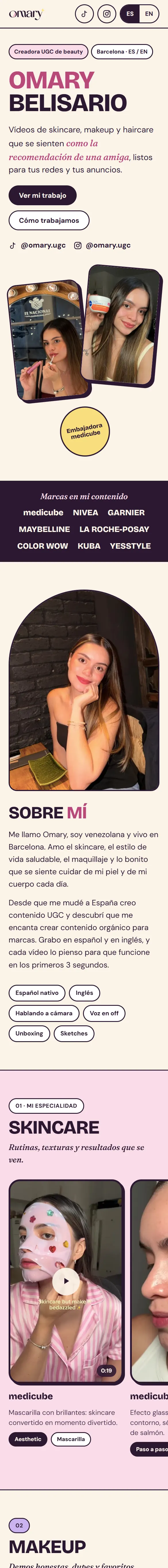 Scroll through Omary Belisario's portfolio on a phone